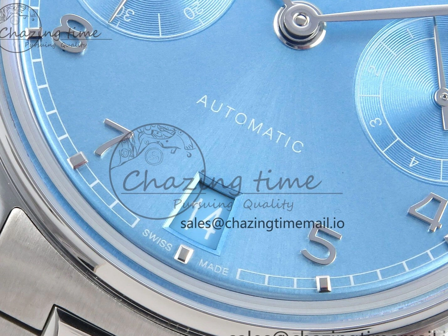 MIROTIME 0202 FashionForward Portugieser Auto IWC0562D APSF 1:1 Best Edition Light Blue Dial on SS Bracelet A 6994